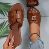 Elegant Buckle Slide Sandals thumbnail 3