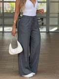 High-Waisted Wide-Leg Drawstring Pants thumbnail 3