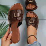 Elegant Buckle Slide Sandals thumbnail 2