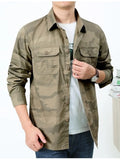 Men's Plus Size Camouflage Print Long Sleeve Shirt thumbnail 9