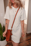 Drop Shoulder Crew Neck Shift T Shirt Dress thumbnail 5