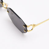 Rimless Oval Sunglasses with Gold Frame thumbnail 5