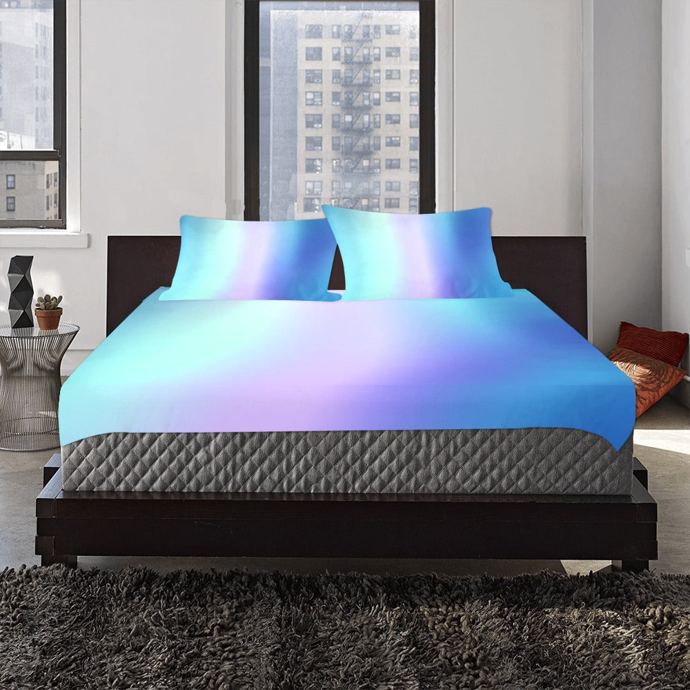 Blue & Purple Ombre Bedsheet Set – 3 Piece Duvet Cover Set