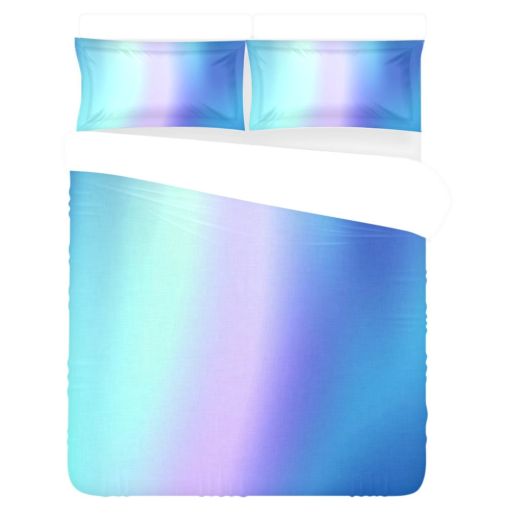 Blue & Purple Ombre Bedsheet Set – 3 Piece Duvet Cover Set