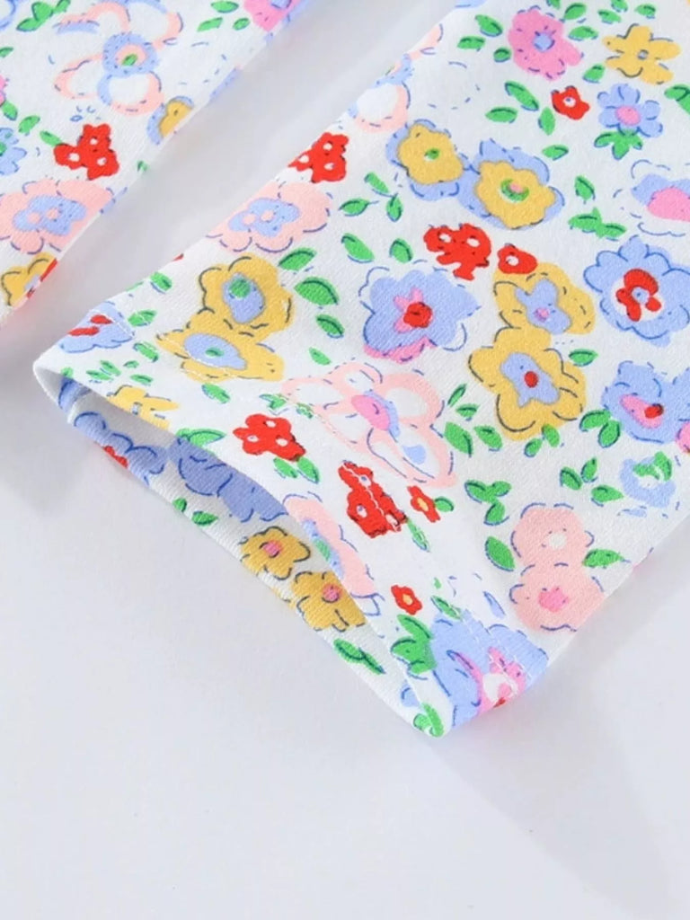 Children's Floral Print Stretch Leggings
