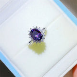 2 Carat 925 Sterling Silver Oval Moissanite Ring thumbnail 2