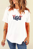 USA Lettering Bow Embroidered T Shirt thumbnail 2