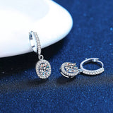 1 Carat Moissanite 925 Sterling Silver Drop Earrings thumbnail 5