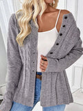 Cable-Knit Button-Down Cardigan thumbnail 1