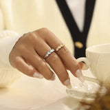 Stainless Steel Inlaid Zircon Ring thumbnail 5