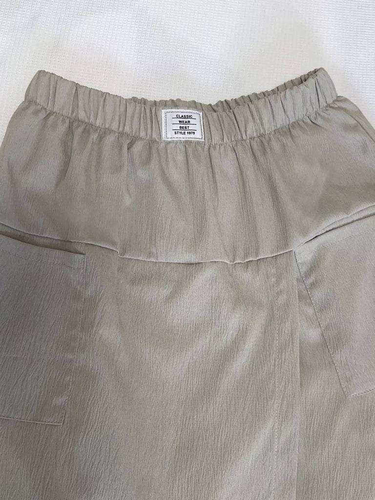 Elastic Waist Wrap Skort
