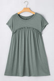 Frilled Gathered Seam Round Neck T Shirt Dress thumbnail 5