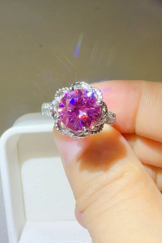 2 Carat Moissanite 925 Sterling Silver Flower Shaper Ring