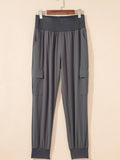 Elastic High Waist Pocketed Cargo Jogger Pants thumbnail 3