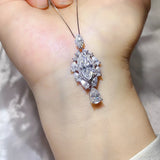 3 Carat 925 Sterling Silver Moissanite Pendant Necklace thumbnail 1