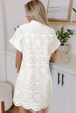 Solid Color Eyelet Embroidered T Shirt Mini Dress thumbnail 3