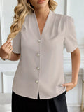 V-Neck Button-Down Shirt thumbnail 2
