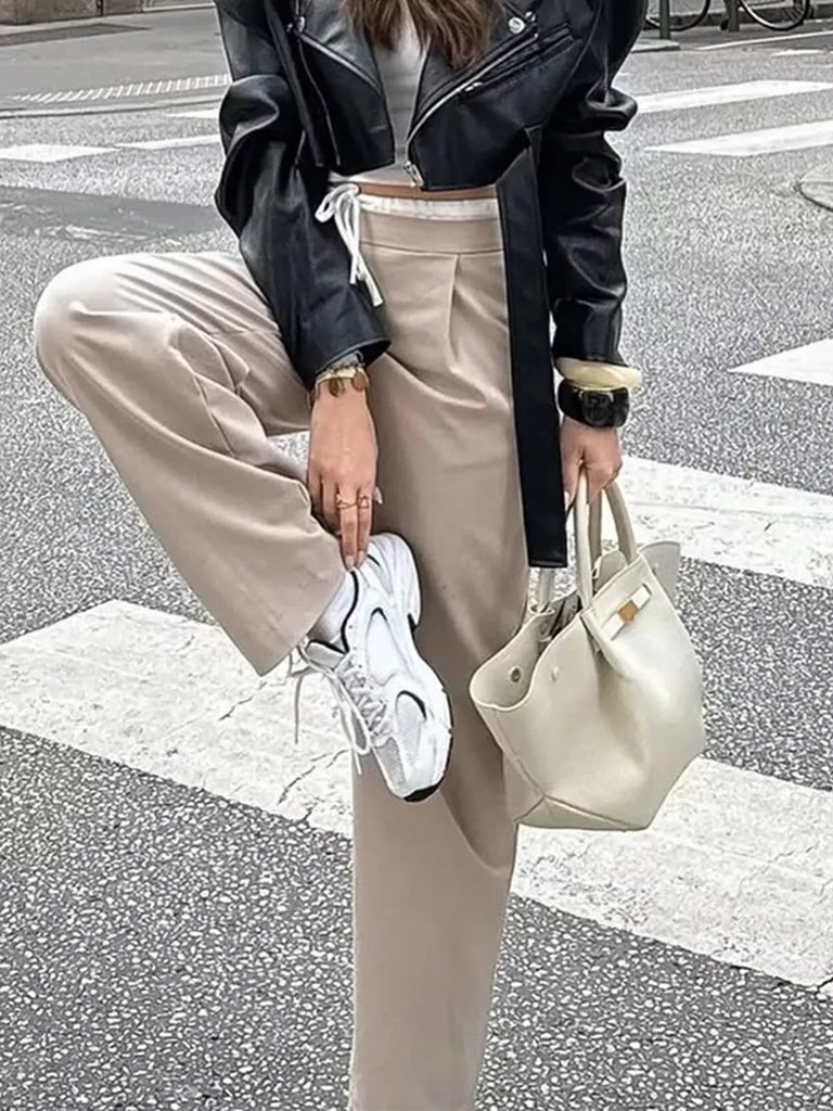 Wide-Leg Pants with Drawstring Waist