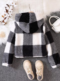 Children's Cozy Plaid Hooded Fleece Jacket thumbnail 2
