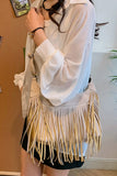 Suede Fringe Adjustable Strap Shoulder Bag thumbnail 10