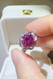 2 Carat Moissanite 925 Sterling Silver Flower Shaper Ring thumbnail 2
