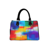 Watercolor Art Barrel Handbag – Canvas & PU Leather Printed On Demand thumbnail 1