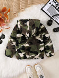 Children's Camouflage Plush Hooded Jacket thumbnail 2