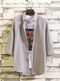 Men's Plus Size Button Up 3/4 Sleeve Shirt thumbnail 3