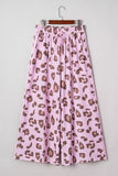 Drawstring Leopard Print Patch Pocket Loose Pants thumbnail 3