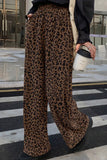 Leopard Print Elastic High Waist Loose Corduroy Pants thumbnail 2